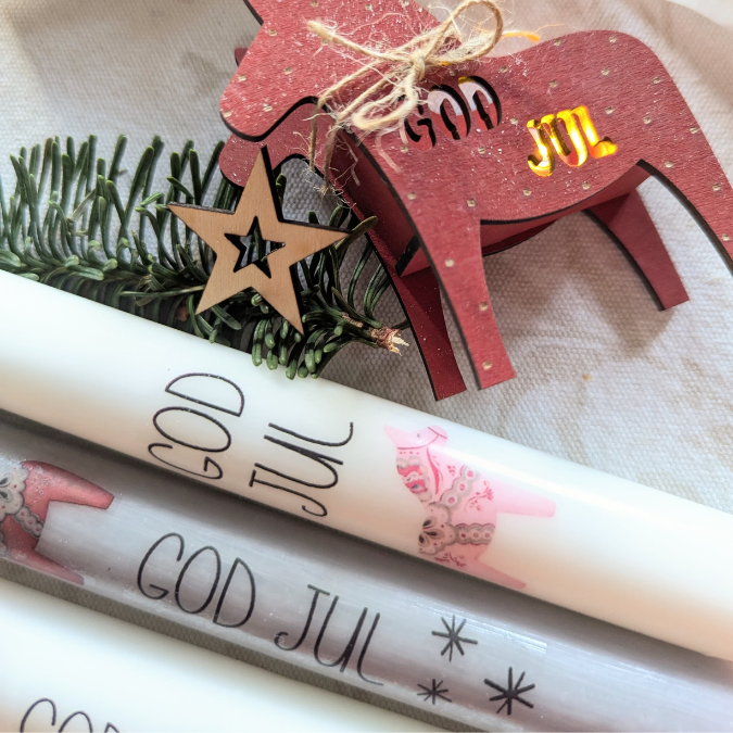 Skandi Christmas Dala PDF Kerzen Tattoo Vorlage A4 Kerzentattoos zum selber drucken Kerzensticker DIGITALE DATEI Hygge Kerzen Dalas Skandi – Bild 7