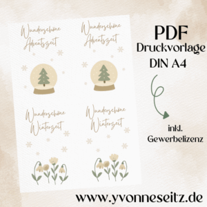 Postkarten Druckvorlage 2 Designs Wunderschöne Winterzeit Adventszeit PDF Karte Geschenkkarte Printable Postkarte Skandi Weihnachtskarte