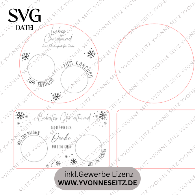 SVG Laserdatei 2 Designs Christkind Brettchen Dekobrett Weihnachten was zum naschen für das Christkind Heilige Nacht SVG Datei – Bild 2