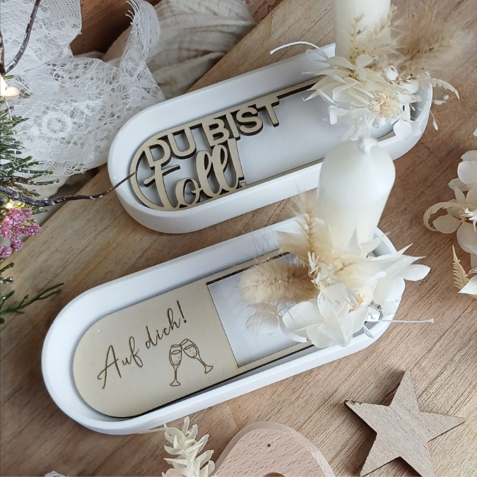 SVG Laserdatei 12 Designs Einleger für kleines ovales Deko Tablett Geburtstag Happy Moments Du bist toll Geschenkidee Mitbringsel SVG Datei – Bild 20