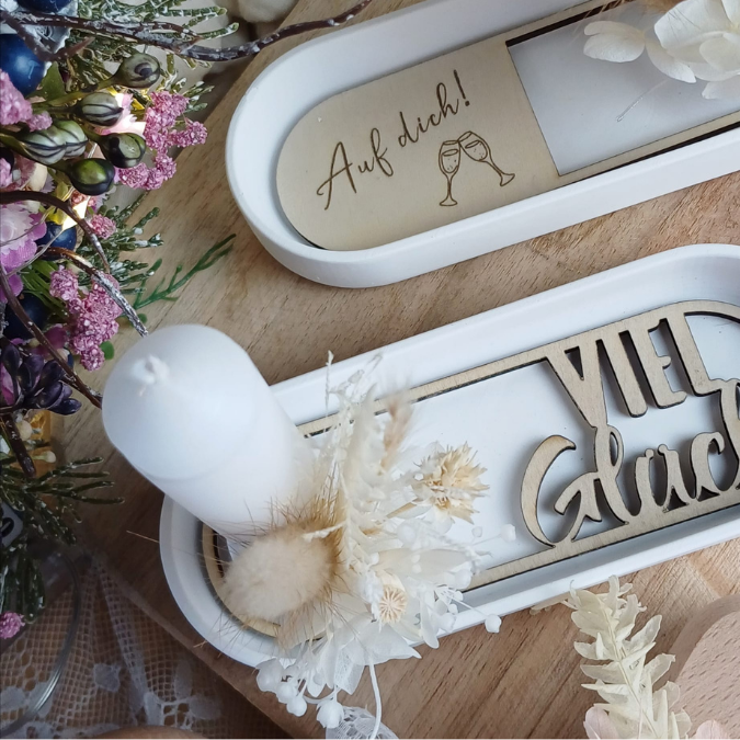 SVG Laserdatei 12 Designs Einleger für kleines ovales Deko Tablett Geburtstag Happy Moments Du bist toll Geschenkidee Mitbringsel SVG Datei – Bild 21