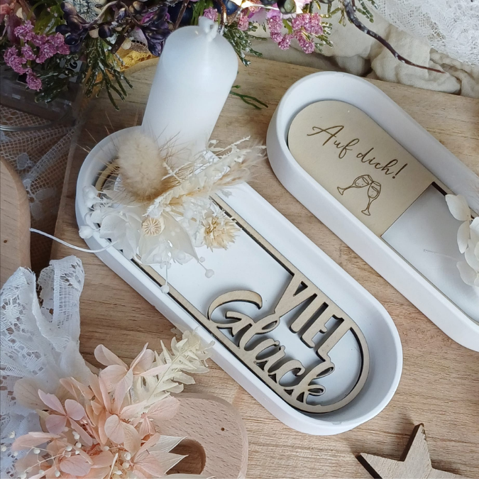 SVG Laserdatei 12 Designs Einleger für kleines ovales Deko Tablett Geburtstag Happy Moments Du bist toll Geschenkidee Mitbringsel SVG Datei – Bild 18
