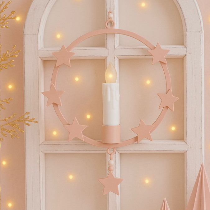 STL 3D Druck Datei 2 Designs Kranz Sternenkranz Sterne mit Halter für LED-Kerze und Anhänger Wanddeko Homedecor Deko 3D-Datei 3D-Druck