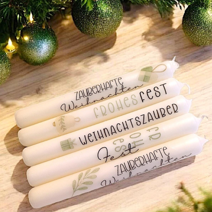 Frohes Fest Weihnachten grün greenery Boho Skandi PDF Kerzen Tattoo Vorlage A4 Kerzentattoos zum selber drucken Kerzensticker DIGITALE DATEI – Bild 2
