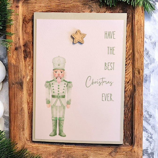 Postkarten Druckvorlage 2 Designs Best Christmas ever Nussknacker PDF Karte Geschenkkarte Printable Postkarte – Bild 3