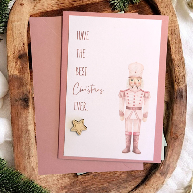 Postkarten Druckvorlage 2 Designs Best Christmas ever Nussknacker PDF Karte Geschenkkarte Printable Postkarte – Bild 4