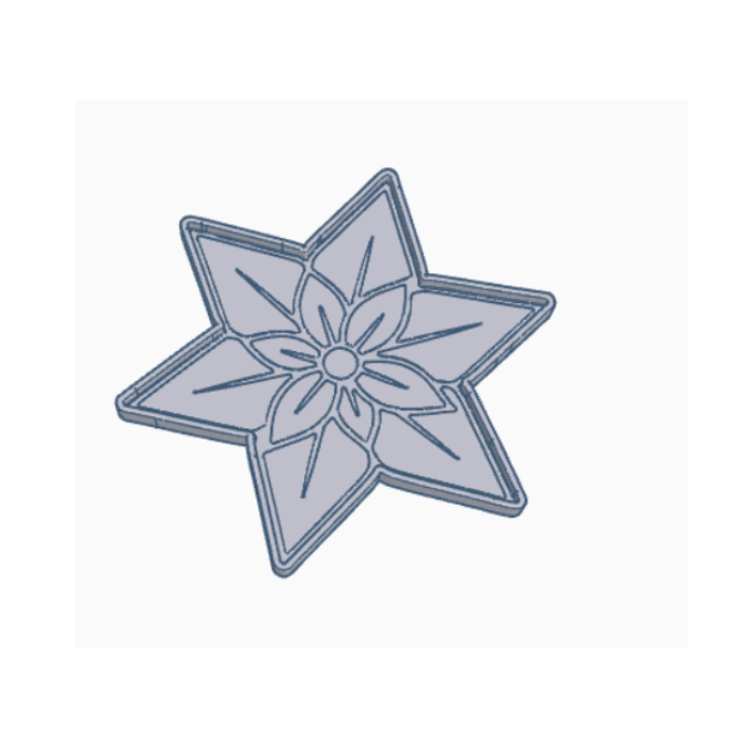 STL 3D Druck Datei Dekoteller Weihnachtsstern Plätzchenteller Winter skalierbar Weihnachten Advent 3D-Datei 3D-Druck Vorlage Deko Stern – Bild 2