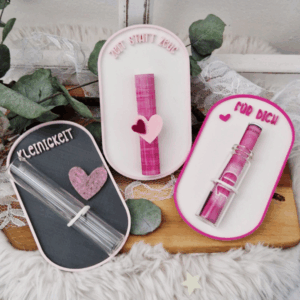 STL 3D Druck Datei 6er Set Geschenkbrett Halter für Geld, Gutscheine und Kleinigkeiten Geburtstag taschengeld 3D-Datei 3D-Druck Vorlage