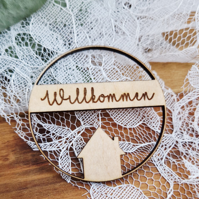 SVG Laserdatei 2er Set Kranz Hereinspaziert Willkommen Zuhause mit Häuschen für Trockenblumen Türdeko Geschenkidee SVG Datei loop hoop – Bild 8