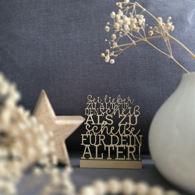 SVG Laserdatei Klötzchenschrift Klötzchen "Sei lieber zu alt für den scheiß als zu scheiße für dein Alter" SVG Datei Klötzchendatei – Bild 8