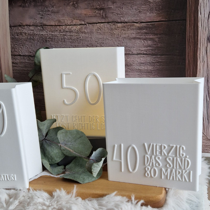 13 Designs STL 3D Druck Datei Geburtstag Geburtstagstüten skalierbar 16 18 20 29+ 30 39 40 50 60 66 70 80 90 happy birthday 3D-Druck Datei – Bild 18