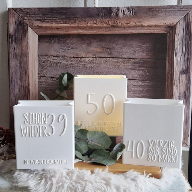 13 Designs STL 3D Druck Datei Geburtstag Geburtstagstüten skalierbar 16 18 20 29+ 30 39 40 50 60 66 70 80 90 happy birthday 3D-Druck Datei – Bild 3