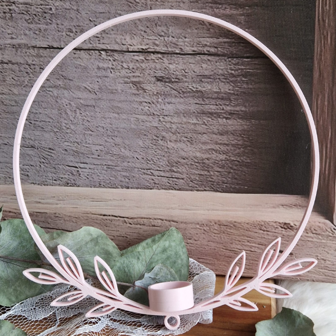 STL 3D Druck Datei 2 Designs Kranz Floral mit Halter für LED-Kerze und Anhänger Wanddeko Sonnenfänger Homedecor Deko 3D-Datei 3D-Druck – Bild 3