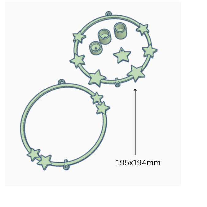 STL 3D Druck Datei 2 Designs Kranz Sternenkranz Sterne mit Halter für LED-Kerze und Anhänger Wanddeko Homedecor Deko 3D-Datei 3D-Druck – Bild 3