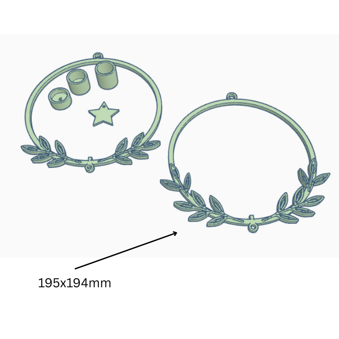STL 3D Druck Datei 2 Designs Kranz Floral mit Halter für LED-Kerze und Anhänger Wanddeko Sonnenfänger Homedecor Deko 3D-Datei 3D-Druck – Bild 2