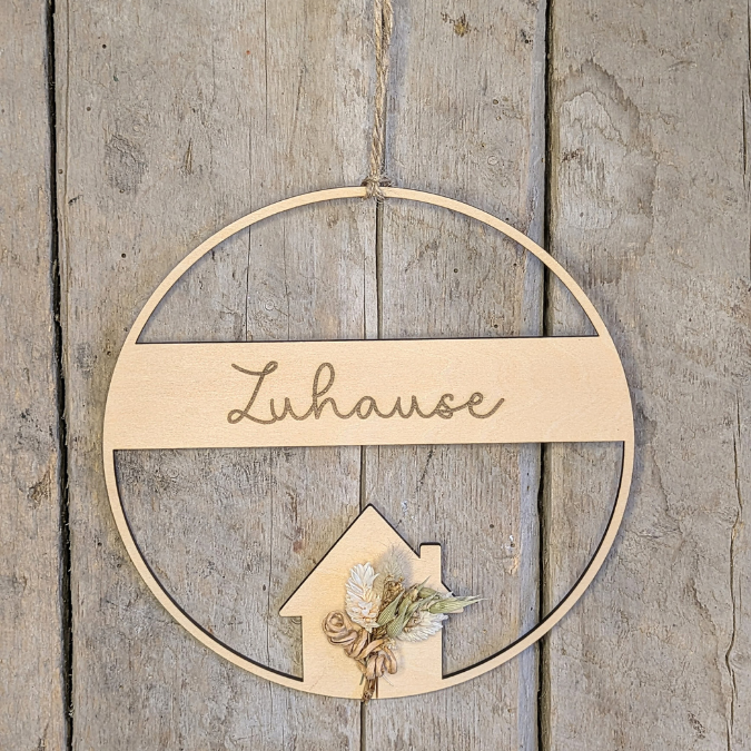 SVG Laserdatei 2er Set Kranz Hereinspaziert Willkommen Zuhause mit Häuschen für Trockenblumen Türdeko Geschenkidee SVG Datei loop hoop – Bild 12