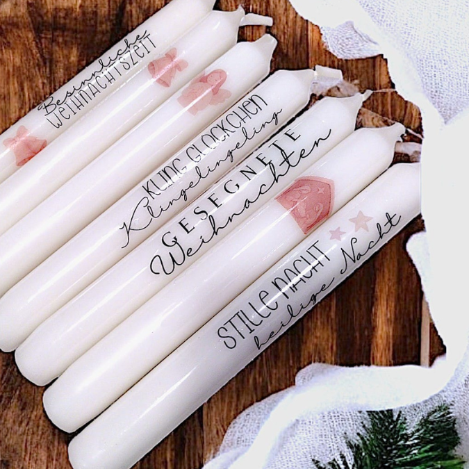Gesegnete Weihnachten PDF Kerzen Tattoo Vorlage A4 Kerzentattoos zum selber drucken Kerzensticker DIGITALE DATEI Heilige nacht Krippe Glaube – Bild 2