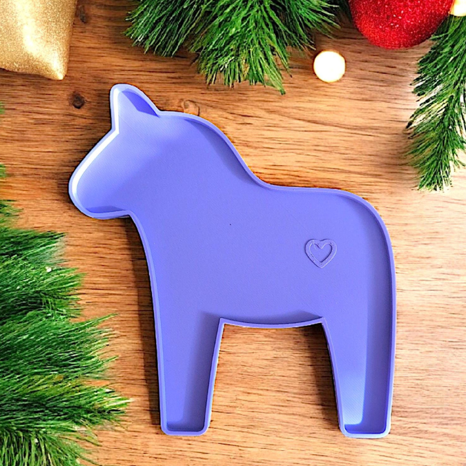STL 3D Druck Datei Dekoteller Dalapferd Dala Plätzchenteller Winter skalierbar Weihnachten Advent 3D-Datei 3D-Druck Vorlage Deko Geschenkide – Bild 4