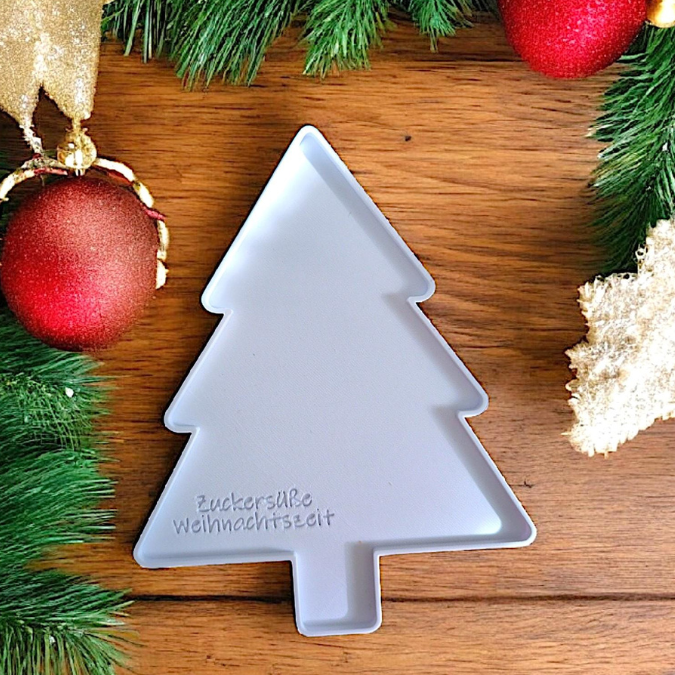 STL 3D Druck Datei Dekoteller Tannenbaum Plätzchenteller Winter zuckersüße Weihnachten Advent 3D-Datei 3D-Druck Vorlage Deko Geschenkidee – Bild 3