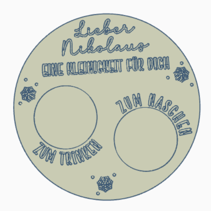 STL 3D Druck Datei Nikolaus Teller Nikolausteller Deko Weihnachtsdeko 3D-Datei 3D-Druck Vorlage Weihnachten Winter Advent Heilige Nacht – Bild 2