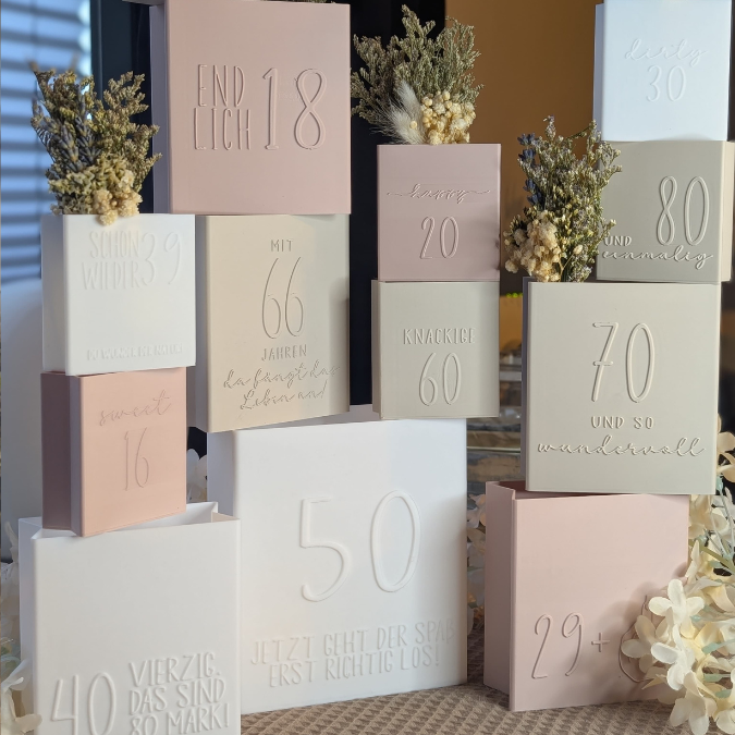 13 Designs STL 3D Druck Datei Geburtstag Geburtstagstüten skalierbar 16 18 20 29+ 30 39 40 50 60 66 70 80 90 happy birthday 3D-Druck Datei – Bild 7