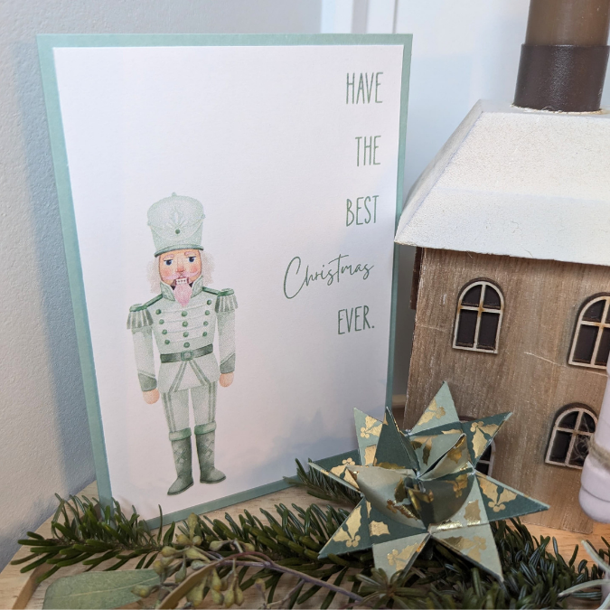 Postkarten Druckvorlage 2 Designs Best Christmas ever Nussknacker PDF Karte Geschenkkarte Printable Postkarte – Bild 6