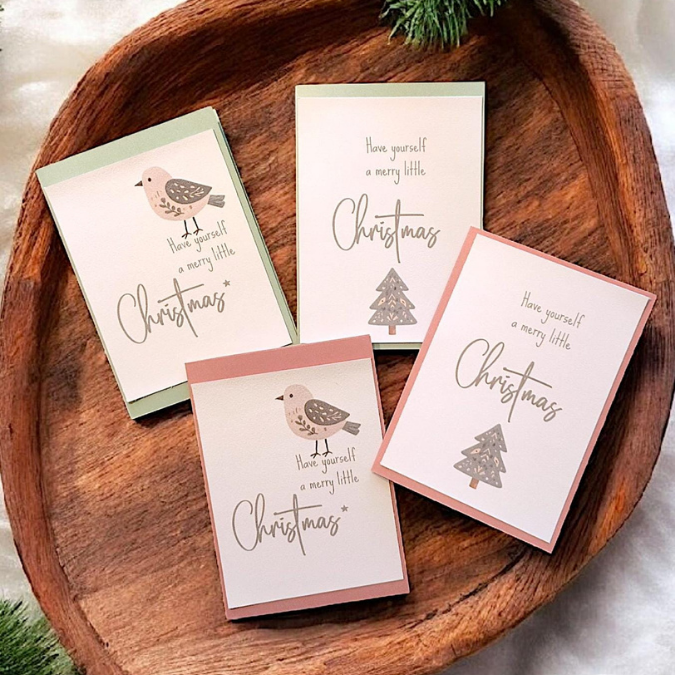 Postkarten Druckvorlage 2 Designs Have yourself a merry little christmas PDF Karte Geschenkkarte Printable Postkarte – Bild 3