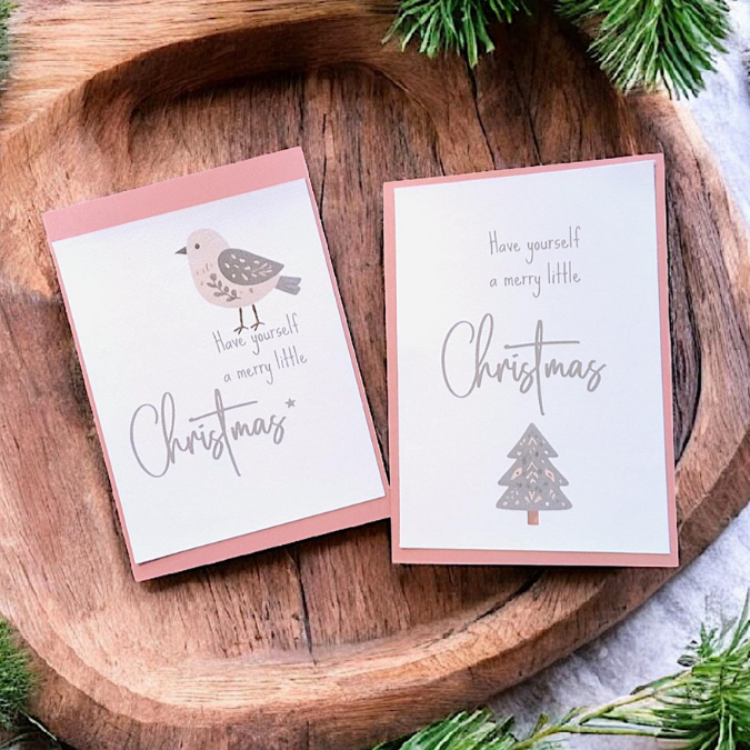 Postkarten Druckvorlage 2 Designs Have yourself a merry little christmas PDF Karte Geschenkkarte Printable Postkarte – Bild 2