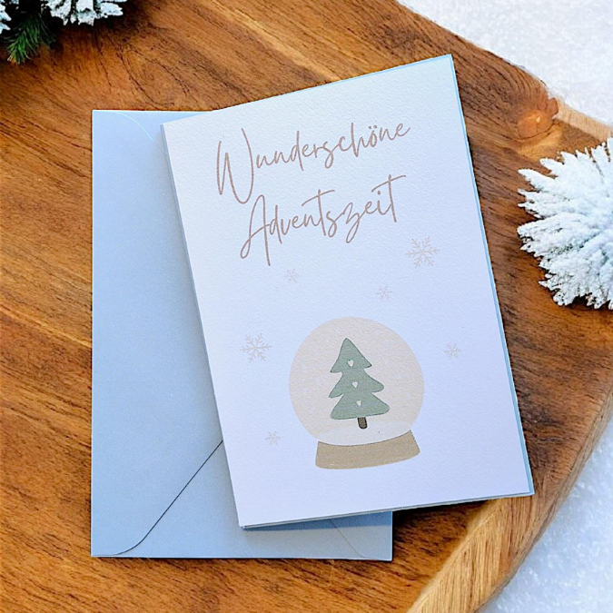 Postkarten Druckvorlage 2 Designs Wunderschöne Winterzeit Adventszeit PDF Karte Geschenkkarte Printable Postkarte Skandi Weihnachtskarte – Bild 3
