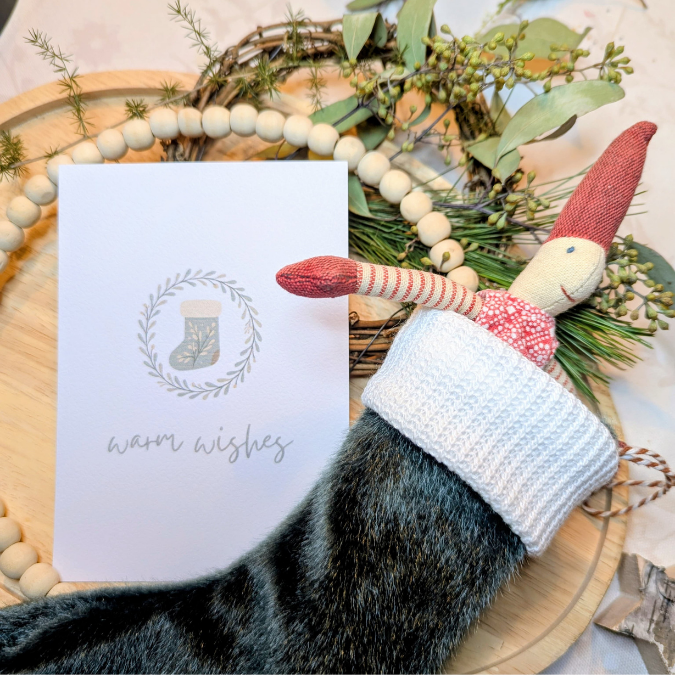 Postkarten Druckvorlage 2 Designs warm wishes Wintergruß winterkarte PDF Karte Geschenkkarte Printable Postkarte – Bild 4