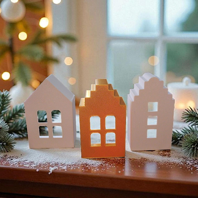 STL 3D Druck Datei Weihnachten 12 Designs Häuser GROß Haus Häuschen Lichthaus Lichthäuser 3D-Datei 3D-Druck Vorlage