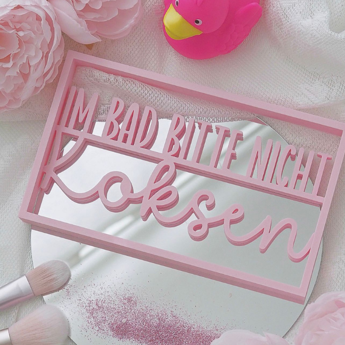 STL 3D Druck Datei Aufsteller und Wanddeko Im Bad bitte nicht koksen lustig humor Baddeko Gästeklo WC 2 Stück 3D-Datei 3D-Druck Vorlage