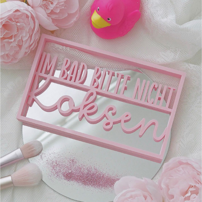 STL 3D Druck Datei Aufsteller und Wanddeko Im Bad bitte nicht koksen lustig humor Baddeko Gästeklo WC 2 Stück 3D-Datei 3D-Druck Vorlage – Bild 3