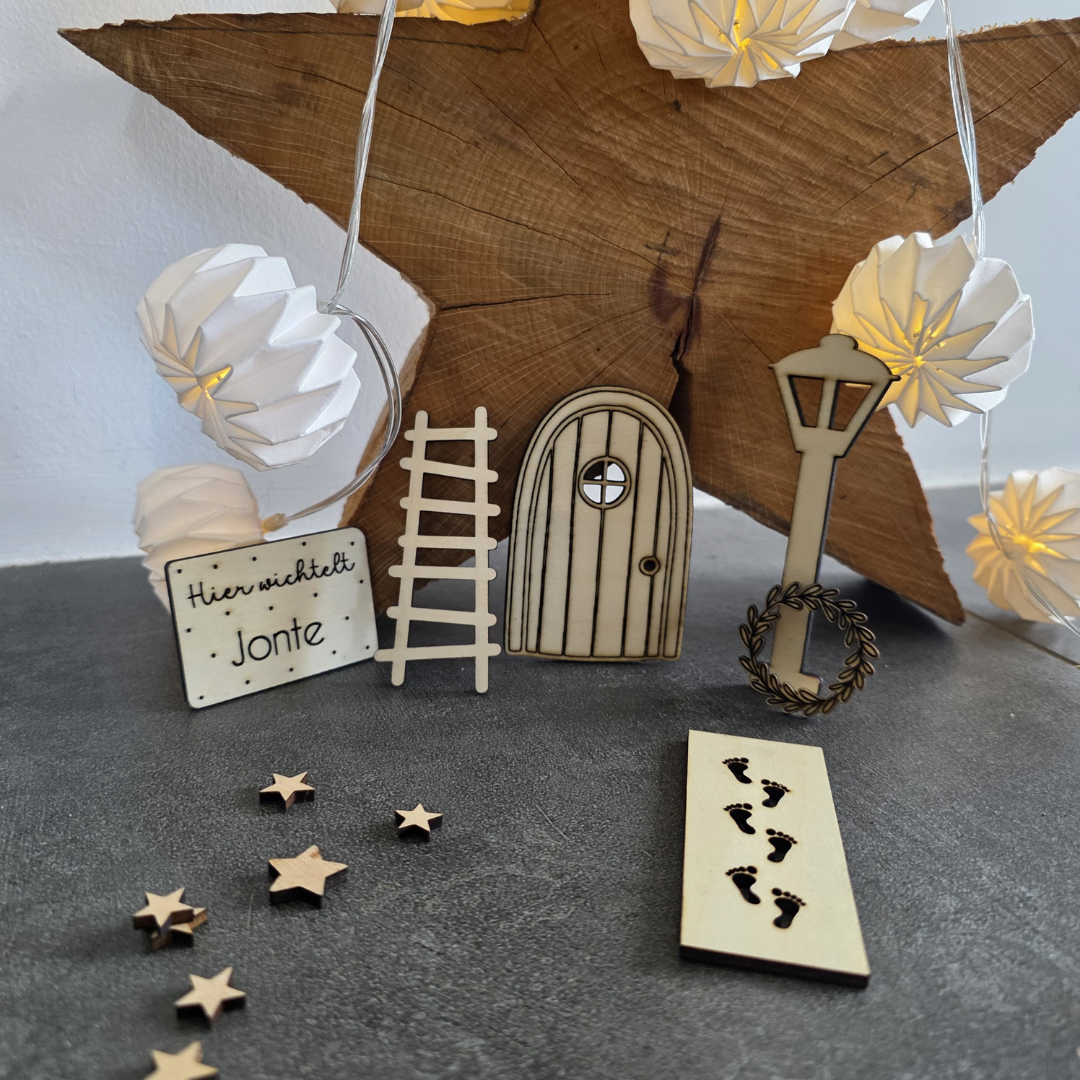 SVG Laserdatei Wichtelset Wichteltür Weihnachtswichtel Wichtelzubehör Weihnachten Kinder Wichtelzaun SVG Datei personalisierbar – Bild 16