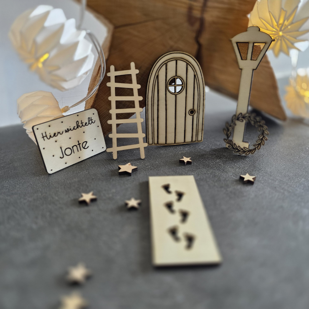 SVG Laserdatei Wichtelset Wichteltür Weihnachtswichtel Wichtelzubehör Weihnachten Kinder Wichtelzaun SVG Datei personalisierbar – Bild 17