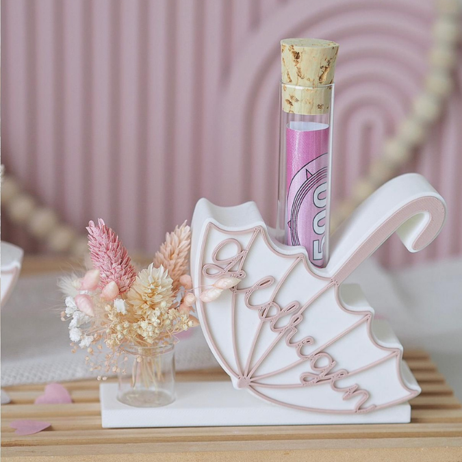 STL 3D Druck Datei 2er Set Geldregen Regenschirm für Geld, Gutscheine, Blumen Geldgeschenk Geburtstag Regenschirm 3D-Datei 3D-Druck Vorlage – Bild 5