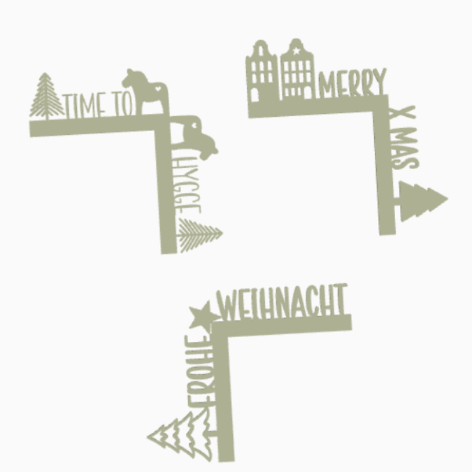STL 3D Druck Datei Türrahmen 3 Designs Weihnachten Türkante Hygge Merry Xmas Frohe Weihnacht 3D-Druck Winterdeko Weihnachtsdeko Türdeko Tür – Bild 2