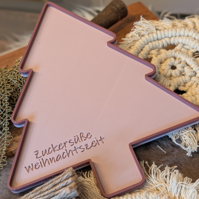 STL 3D Druck Datei Dekoteller Tannenbaum Plätzchenteller Winter zuckersüße Weihnachten Advent 3D-Datei 3D-Druck Vorlage Deko Geschenkidee – Bild 4