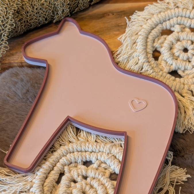 STL 3D Druck Datei Dekoteller Dalapferd Dala Plätzchenteller Winter skalierbar Weihnachten Advent 3D-Datei 3D-Druck Vorlage Deko Geschenkide