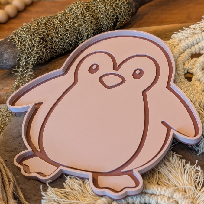 STL 3D Druck Datei Dekoteller Pinguin Plätzchenteller Winter skalierbar Weihnachten Advent 3D-Datei 3D-Druck Vorlage Deko Geschenkidee