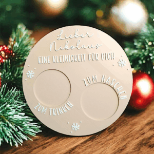 STL 3D Druck Datei Nikolaus Teller Nikolausteller Deko Weihnachtsdeko 3D-Datei 3D-Druck Vorlage Weihnachten Winter Advent Heilige Nacht