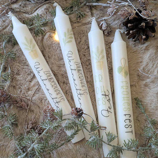 Frohes Fest Weihnachten grün greenery Boho Skandi PDF Kerzen Tattoo Vorlage A4 Kerzentattoos zum selber drucken Kerzensticker DIGITALE DATEI – Bild 4