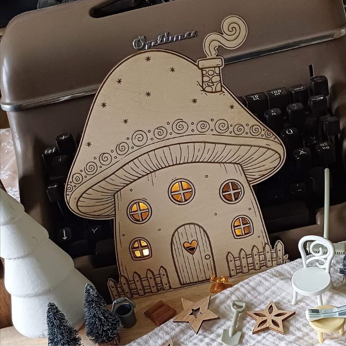 SVG Laser Datei Wichtelhaus zum beleuchten Wichtel Weihnachten Weihnachtswichtel Pilzhaus Feenhaus Wichtelidee Skandi Elfenhaus Kinder – Bild 8