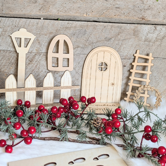 SVG Laserdatei Wichtelset Wichteltür Weihnachtswichtel Wichtelzubehör Weihnachten Kinder Wichtelzaun SVG Datei personalisierbar – Bild 13