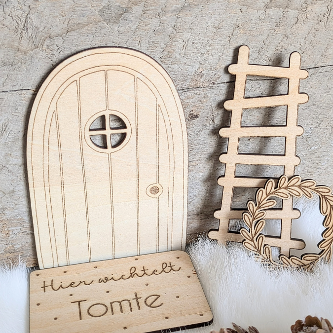 SVG Laserdatei Wichtelset Wichteltür Weihnachtswichtel Wichtelzubehör Weihnachten Kinder Wichtelzaun SVG Datei personalisierbar – Bild 7