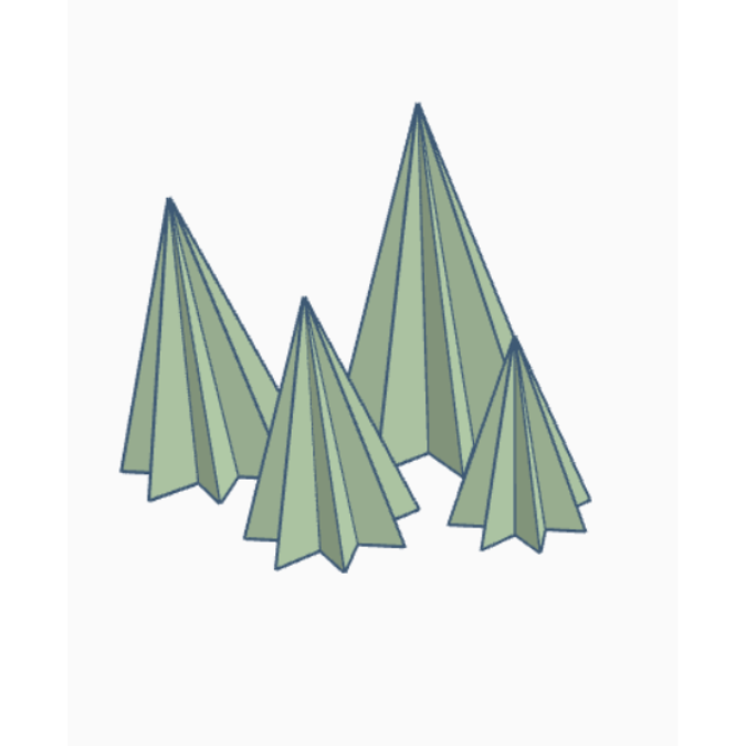 STL 3D Druck Datei 4 Größen Baum Weihnachtsbaum Tannenbaum schlicht elegant modern Deko Weihnachtsdeko 3D-Datei 3D-Druck Vorlage Weihnachten – Bild 2