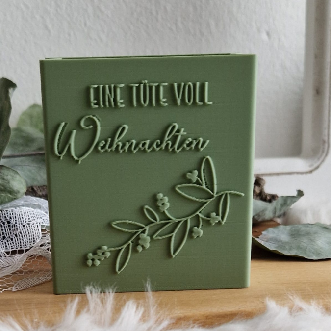 STL 3D Druck Datei 4 Designs Tüte Leuchttüte Weihnachten Geschenktüte skalierbar Deko Weihnachtsgeschenk 3D-Datei 3D-Druck Vorlage Advent Geschenkidee – Bild 6