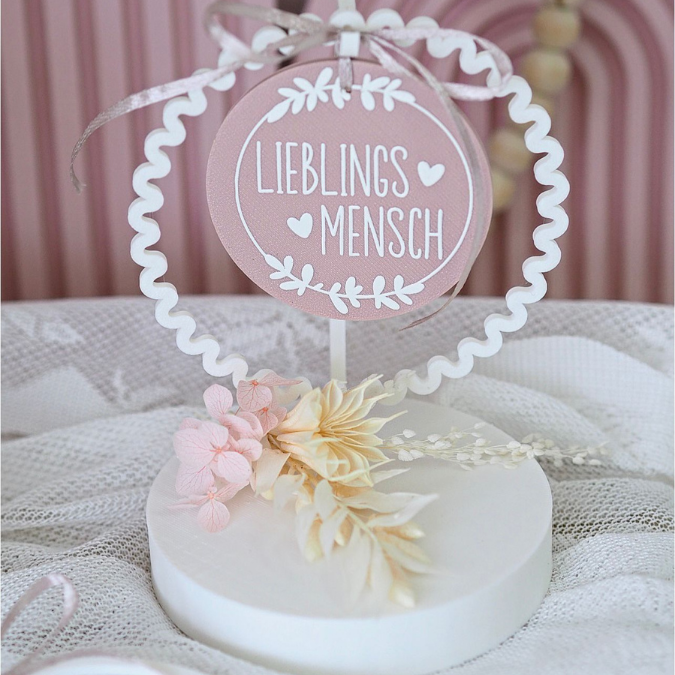 3D Druck Datei STL Aufhänger GRUNDSET Gestell inkl 2 Bodenplatten, 3 Kränzen und 3 Dekoscheiben als Blanko 3D-Druck Datei Mama Freundin Oma – Bild 5