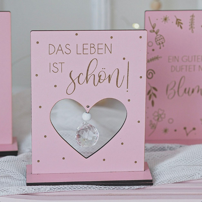 SVG Laserdatei 3er Aufsteller mit Botschaft Sonnenfänger 3mm 4mm Das Leben ist schön positiv Good vibes SVG-Datei Geschenkidee Affirmation – Bild 24
