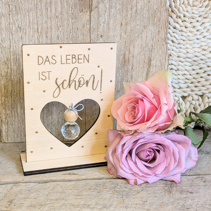 SVG Laserdatei 3er Aufsteller mit Botschaft Sonnenfänger 3mm 4mm Das Leben ist schön positiv Good vibes SVG-Datei Geschenkidee Affirmation – Bild 29